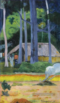 Paul Gauguin œuvres - HUT UNDER THE TREES Paul Gauguin